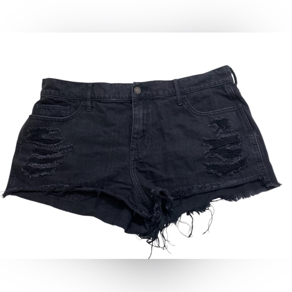 Hollister - High rise distressed denim short shorts